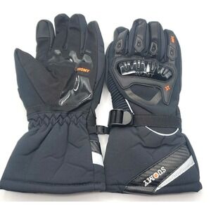 Suomy Tech Motorcycle Gloves Size XXL Breathable Black Hardshell Knuckles Black
